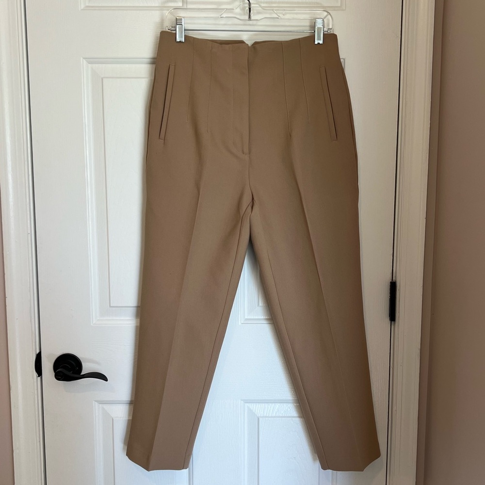 Zara High Waist Taupe Brown Pants - Size Large